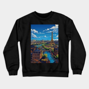 Paris Cartoon Style Crewneck Sweatshirt